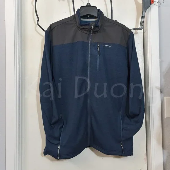 Orvis men bonded mesh full-zip Jacket BLUE - Picture 4 of 12